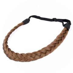 Width 0.7 inch Thin 2 Strands Fishtail Plaited Braids Headband Braided Synthe…
