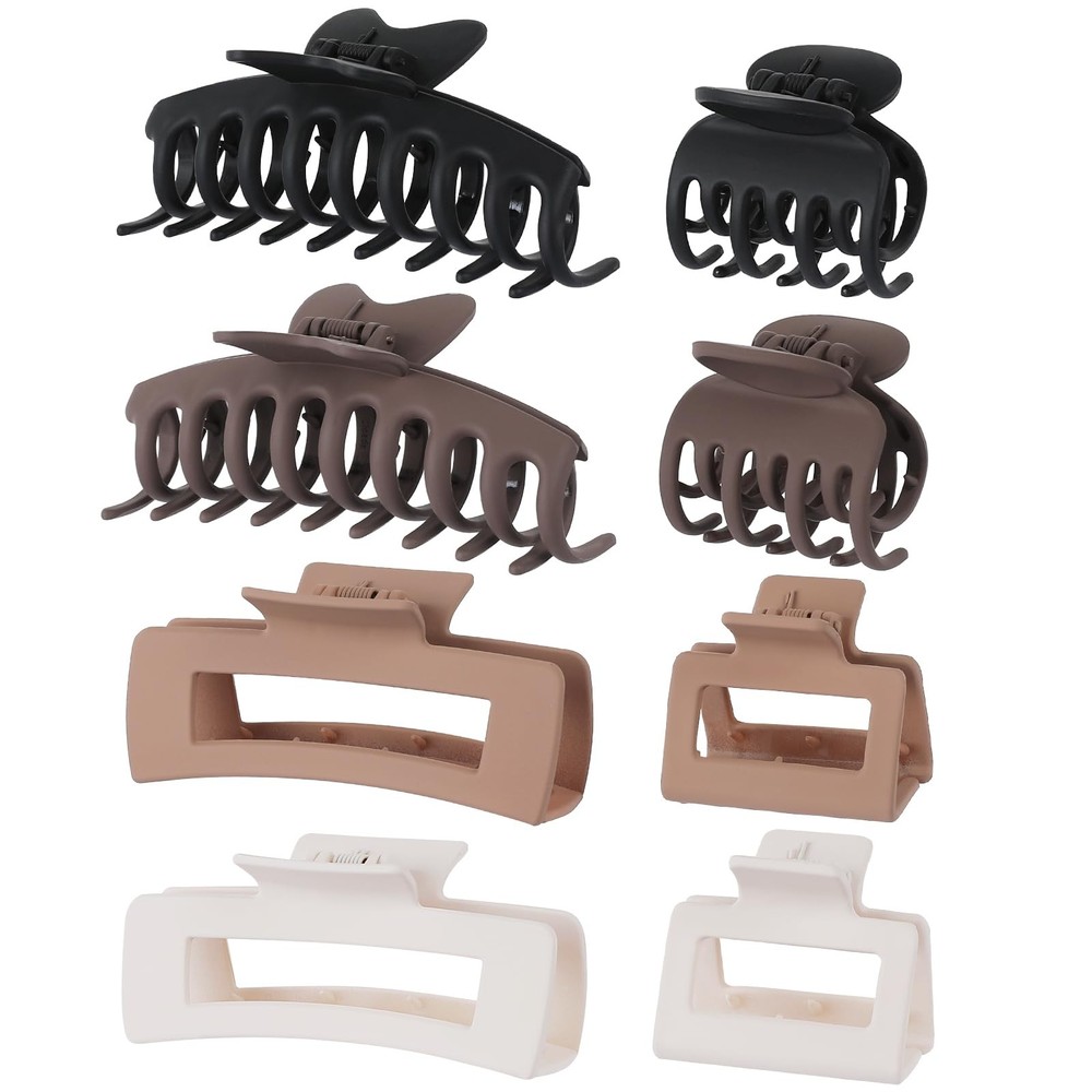 Sisiaipu 8 Pcs Large, Medium and Small Hair 1 Count (Pack of 8), Brown