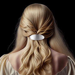 2Pcs 3Inch French Metal Oval Hair Barrettes for Women, Non-Slip Simple Large Hai