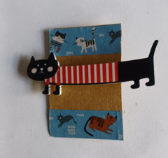 plastic, metal clip, cat barrette #4