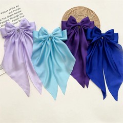Ladies Satin Large White pink Red Blue Black Ribbon bow Oversized bow Long tail