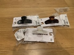 3 pack Alo Yoga brown tortoise shell white pearl black 90s Hair Claw Clip