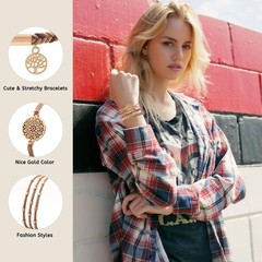 10PCS Hair Ties Bracelet for Women 5 Styles Soft Braided Boho Hair Bands Elas…