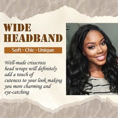 4 Pack Wide Headbands for Women Cute Boho Headband Stripe Knotted Turban Head Ba