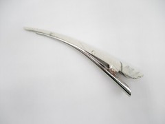 White with Hint of Gray Lines Silk Kimono Long Hair Clip 130mm (5 1/8 inch)
