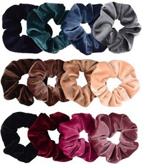 Whaline 12 Pack Hair Scrunchies Premium Velvet Scrunchy Elastic Hair Bands for G