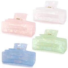 Vovii 4Pcs Acrylic Claw Clips for Women Hair Beige, Green, Pink, Blue