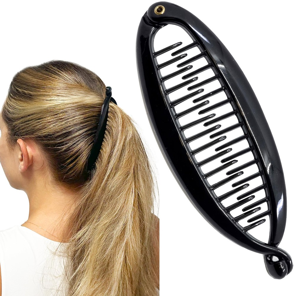 Paris NV136 French Large Banana Clip Hair Comb, 5.5 Inch Strong Hold Interloc…