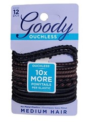 Goody Women’s Ouchless Mixed Weave 4 mm Braided Elastics, 12 Count MFA