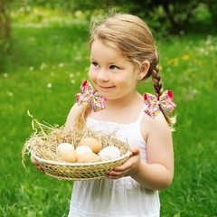 Easter Eggs Hair Bow Clips, 4.5 IN 2-Layer Hair Bows for Girls Grosgrain Ribb…