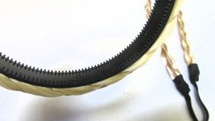Lot 2 Blonde Synthetic Hair Headbands- One w/ Elastic & One Without ~1.5″ & 3/4″