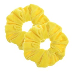 2 Pcs Yellow Color Large Size Scrunchies for Women Hair Elastic Bands 2