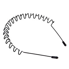 6/1pcs Unisex Black Metal Waved Hair Band Head Hoop Sports Hairband Accessories