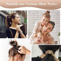 Generic Silk Hair Scrunchies for Women Black Elastic Satin Hair Ties