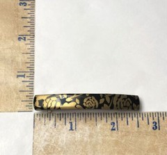 Wood Animal Print Retro Vintage Brown Hair Clip Thin Barrette Made in France