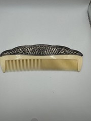 Vintage Godinger Silver Plated Vanity Comb with Flower Detail 7 Inches