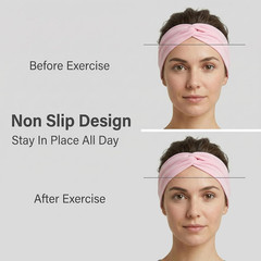 12 Pcs Stretchy Sport Headbands for Women,Absorbed Sport Headband Soft Twist Kno
