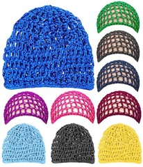 Mesh Crochet Hair Net Rayon Knit Snood Hat Thick Short Women Hairnet Snoods
