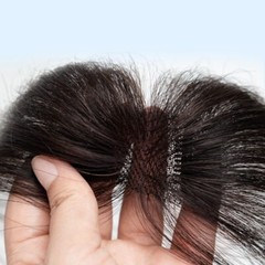 4cmx6cm Free Part Soft Lace 100%Real Human Baby Hair Blunt/No Bang Fringe 25cm