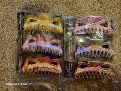 Lot Of Random 6 – 5″Claw Clips 3 Heart Design & 3 Animal Print Colors May Very!