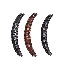 3Pcs Two Black And One Brown Tort Banana Clips Fish Clips Vintage Clincher Combs