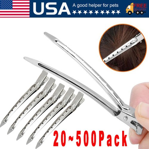 500x Silver Metal Duck Bill Hair Clips for Women -Hair Styling,Hair Coloring Lot