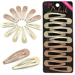 KWONG Dofash 5CM/2IN Metal Snap Hair Clips for Women & Girls, 12 Count/Caramel