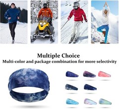 Winter Ear Warmer Fleece Headband Fashion Rainbow Tie Dye Hairband for Women Men