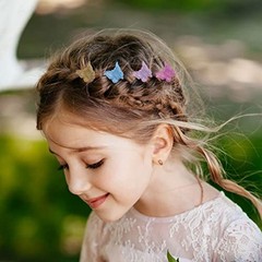 Butterfly Hair Clips Pastel Hair Clips 50 Count (Pack of 1) 14 Metallic Color