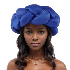 African solid color decoration sponge big Fried Dough Twists braid headband