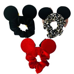 Handcrafted Minnie Mouse-Inspired Scrunchie Set – Set of 3