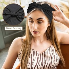 Bow Headbands for Women Wide Headbands Elastic Headwraps Knotted Hairband Rabbit