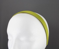 Green classic style 1 1/8″ wide satin fabric covered head hair band accessory