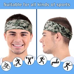 Sweatbands for Men Workout Sport Headbands for Men Camo Headband Mixed Style
