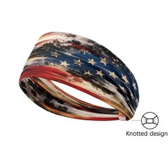 Vintage Distressed American Flag Pattern Hair Tie 1PC Red White Blue USA 250 New