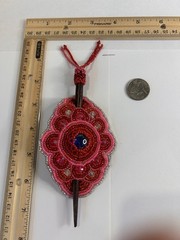 handmade beaded stick barrette