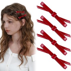4PCS Dark Red Bow Hair Claw Clips for Women 1 Count (Pack of 4),