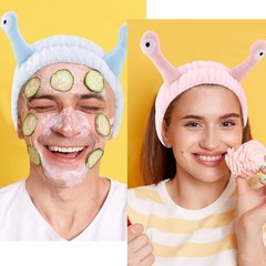 Snail Spa Headband and Wristband Set, Skincare Makeup Headband for Washing Fa…