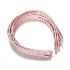 10Pcs Fashion Satin Solid Color Headband Colorful Fabric Covered Thin Plastic Ha