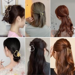 4 PCS Metal Hair Claw Clips Mouse Large Gold Silver Thick Non-Slip Barrette