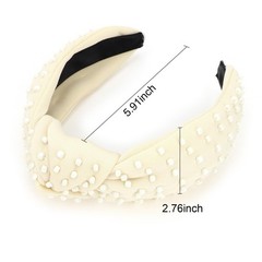 Non-Slip Pearl Knotted Headband for Women – Wide Beaded Hair Accessories