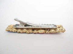 2 1/3 inch multi-color crystal rhinestone alligator hair clip barrette