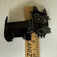 MC Davidian Hair Barrette Swarovski Crystals BLACK Scottie Dog – Handmade – NEW