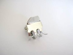 Small mini shiny silver tone metal hair claw clip