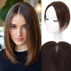 2.75″x4.3″Silk-Effect Base 100%Human Hair Hair Topper for Women Clip in 10″