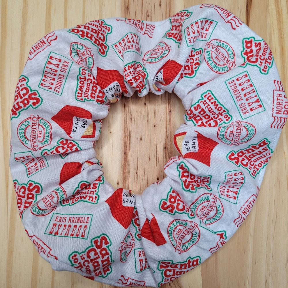 Santa Claus is Comin to Town Scrunchies | Handmade in the USA | Silicone Elastic