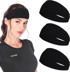 JOYOYO Unisex Headbands for Women’s Hair Soft 1 Count (Pack of 3), Black