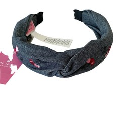 Kate Spade Cherry Denim Twisted Headband One size hair accessories