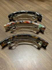 Set of 3 Barrettes with French Clasp 3.5 ” – Rectangular Shape – NEW