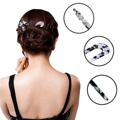 8 Pieces Acetate Hair Pins Sticks U-Shaped Straight Chopsticks Hairpin Hair Styl
